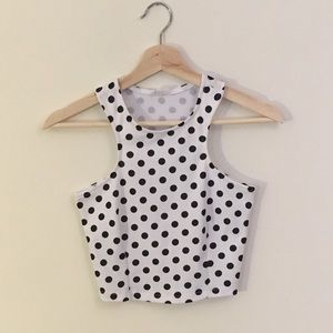 [tobi] polka dot crop top